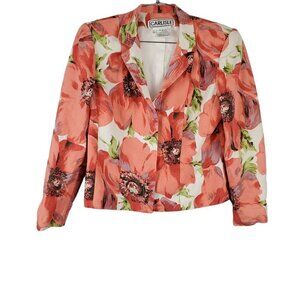 Carlisle Linen Blend Poppy Floral Blazer Jacket